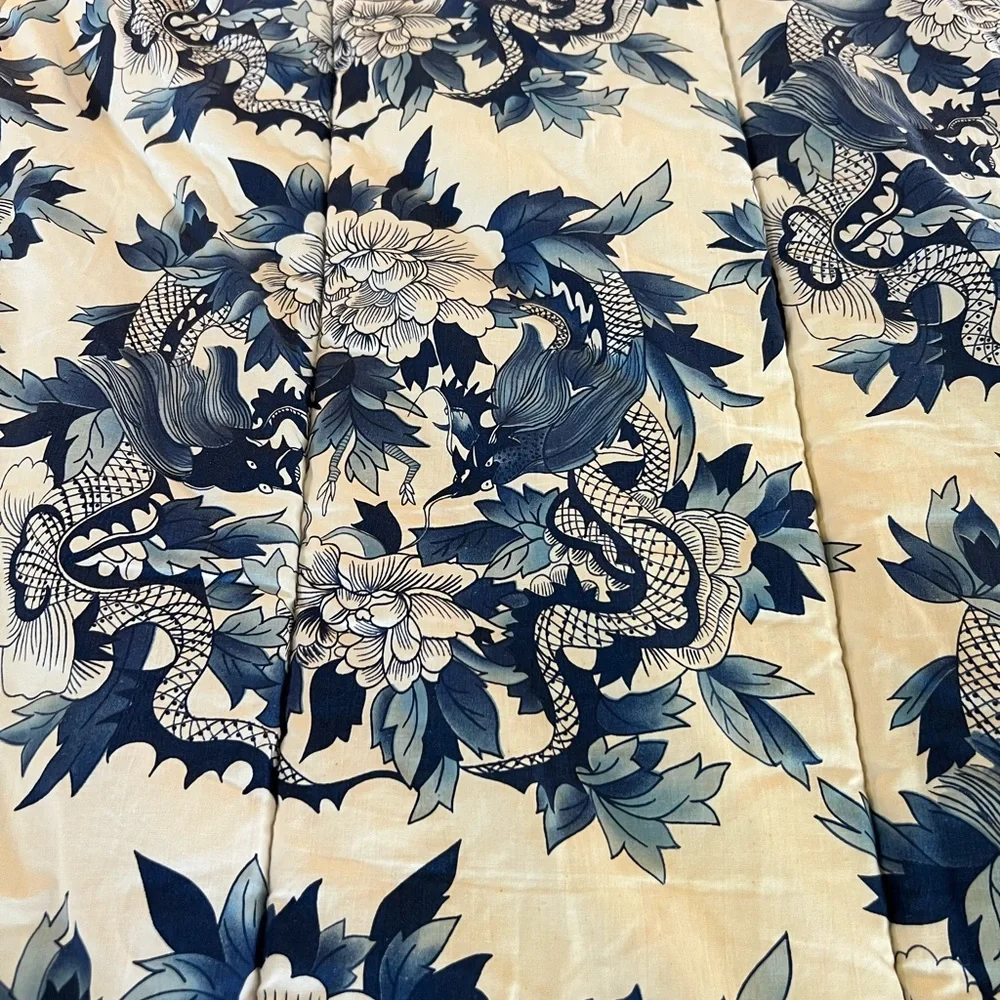 Ralph Lauren Blue and White Floral Dragon  Comforter